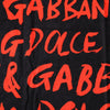 Dolce & Gabbana Black Red Logo Print Cotton Beach Towel