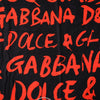 Dolce & Gabbana Black Red Logo Print Cotton Beach Towel