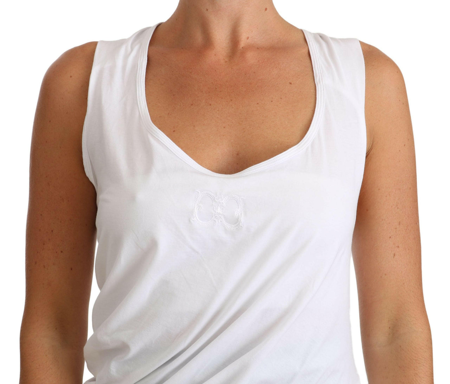 Cavalli White Top Tank CAVALLI T-Shirt Jersey