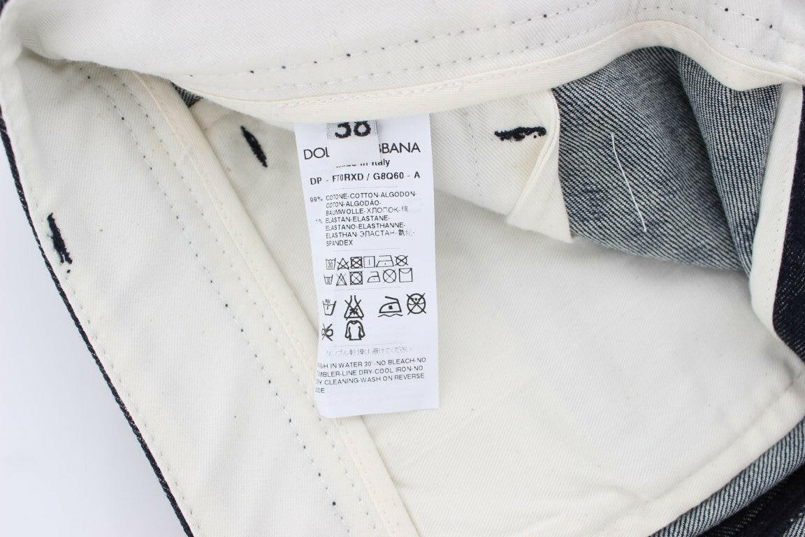 Dolce &amp; Gabbana – Schmale Capri-Jeans mit gepunkteten Punkten