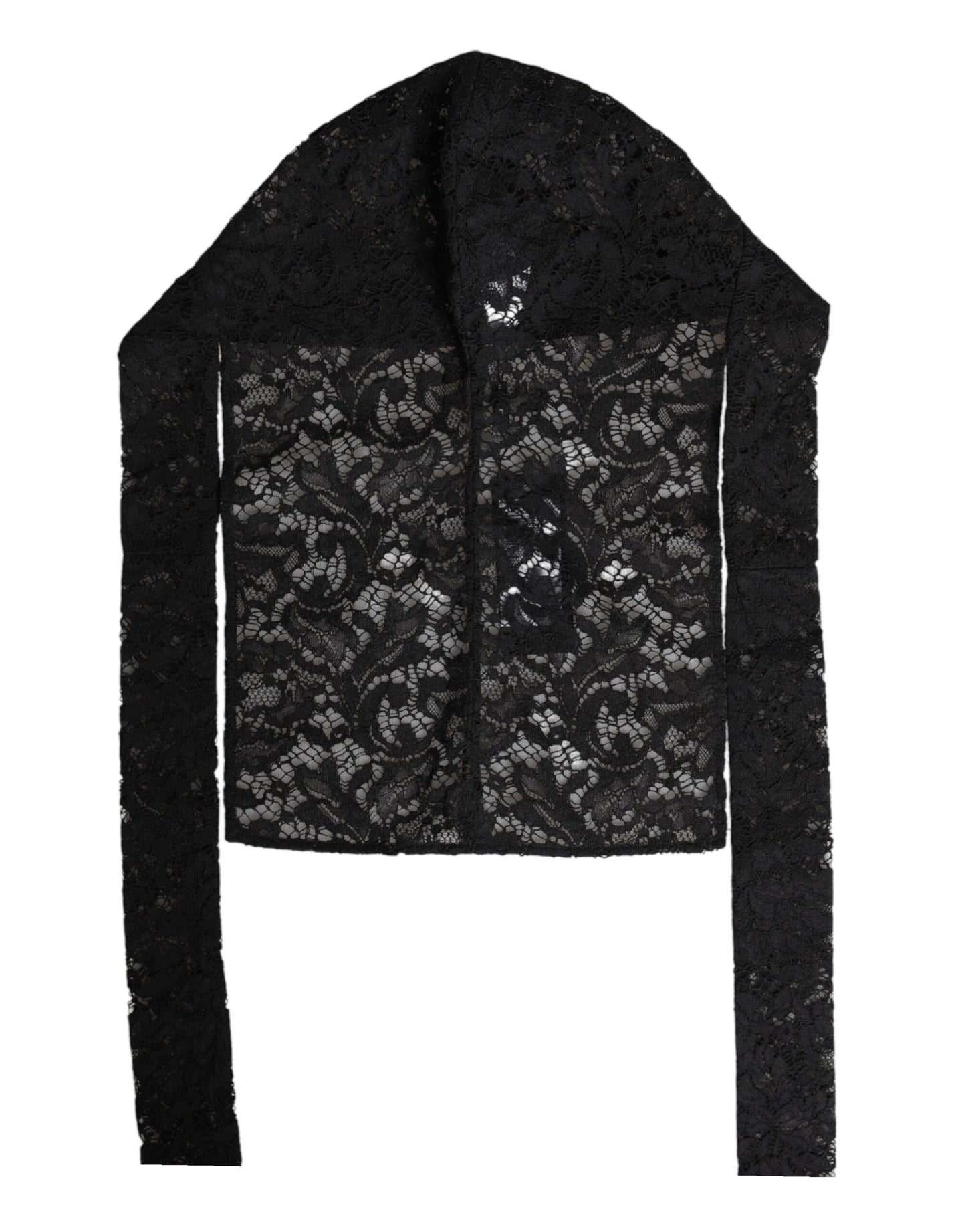 Dolce &amp; Gabbana – Schwarzer Wickelhut mit Blumenspitze