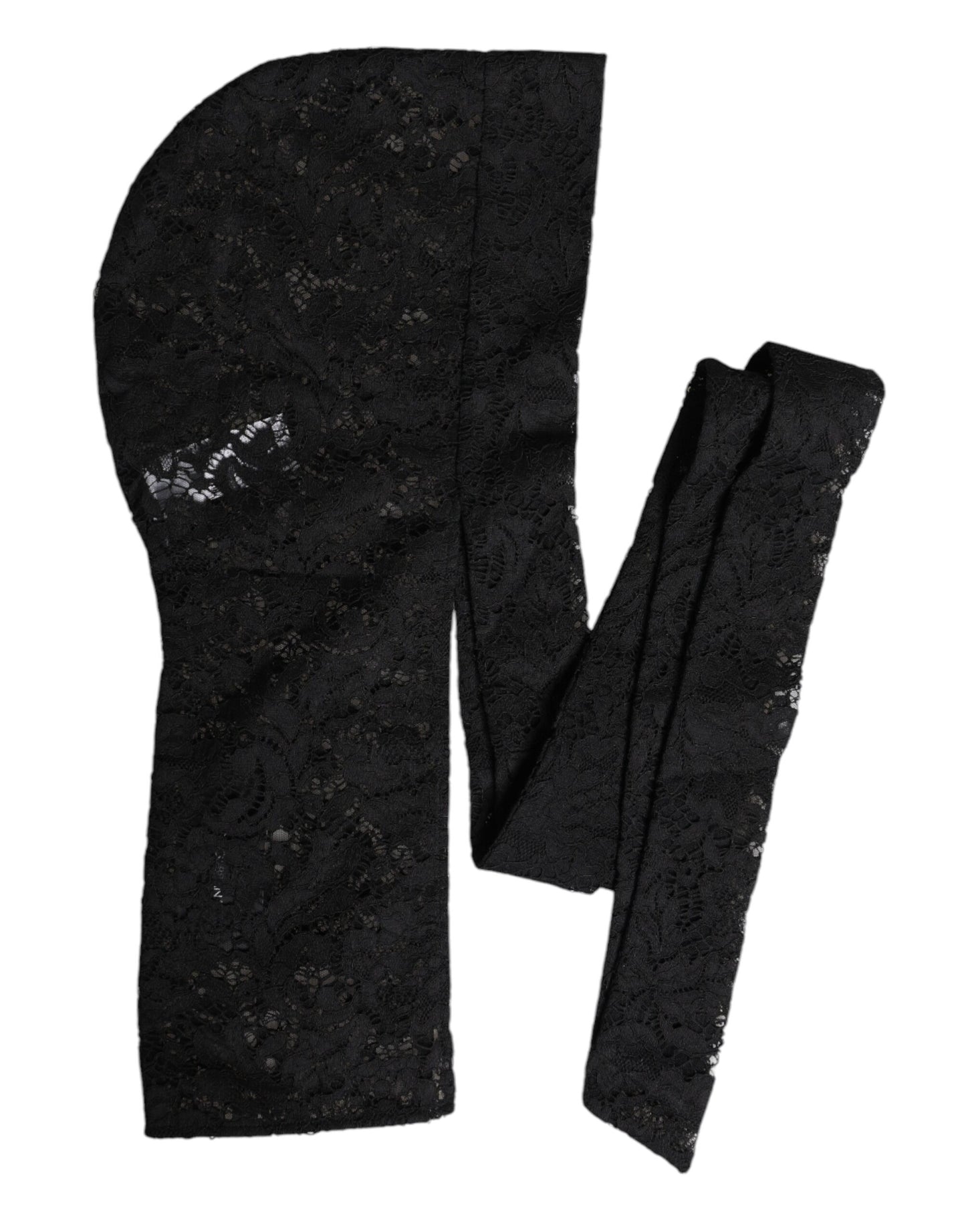 Dolce &amp; Gabbana – Schwarzer Wickelhut mit Blumenspitze