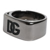 Dolce & Gabbana Silver Tone Brass Anello DG Logo Ring