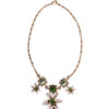 Dolce & Gabbana Gold Brass Lily Crystal Sacred Heart Pendant Necklace