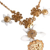 Dolce & Gabbana Gold Brass Lily Crystal Sacred Heart Pendant Necklace