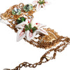 Dolce & Gabbana Gold Brass Lily Crystal Sacred Heart Pendant Necklace