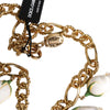 Dolce & Gabbana Gold Brass Short Chain Flower Crystal Pendant Necklace