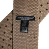 Dolce & Gabbana Beige Polka Dot Silk Adjustable Necktie Tie