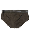 Dolce & Gabbana Gray Cotton Men Mid Slip Brief Underwear