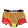 Dolce &amp; Gabbana – Rot-gelbe Tüll-Höschen mit mittlerer Taille