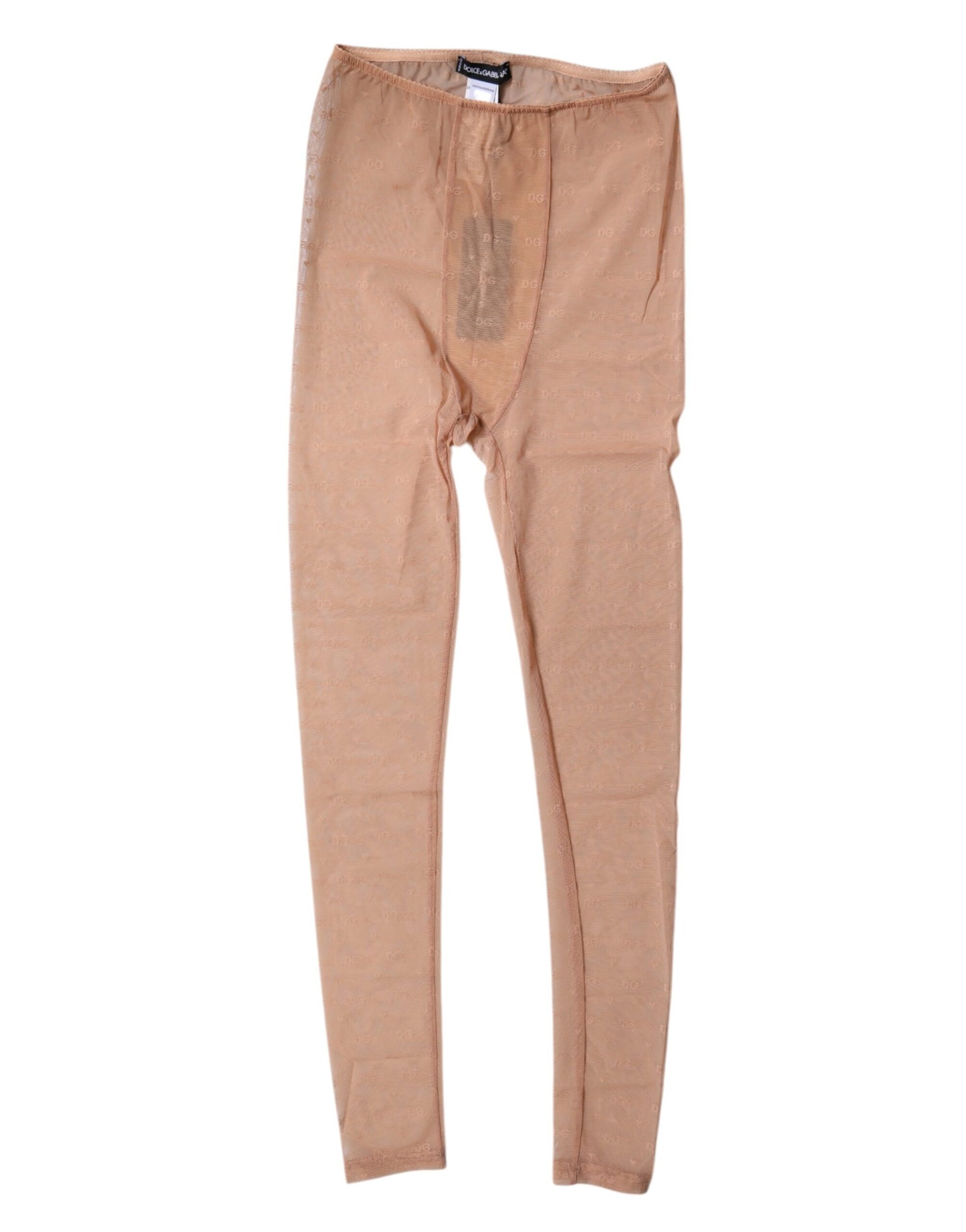 Dolce &amp; Gabbana Nude Beige Logo Spitzen Dessous Höschen Unterwäsche