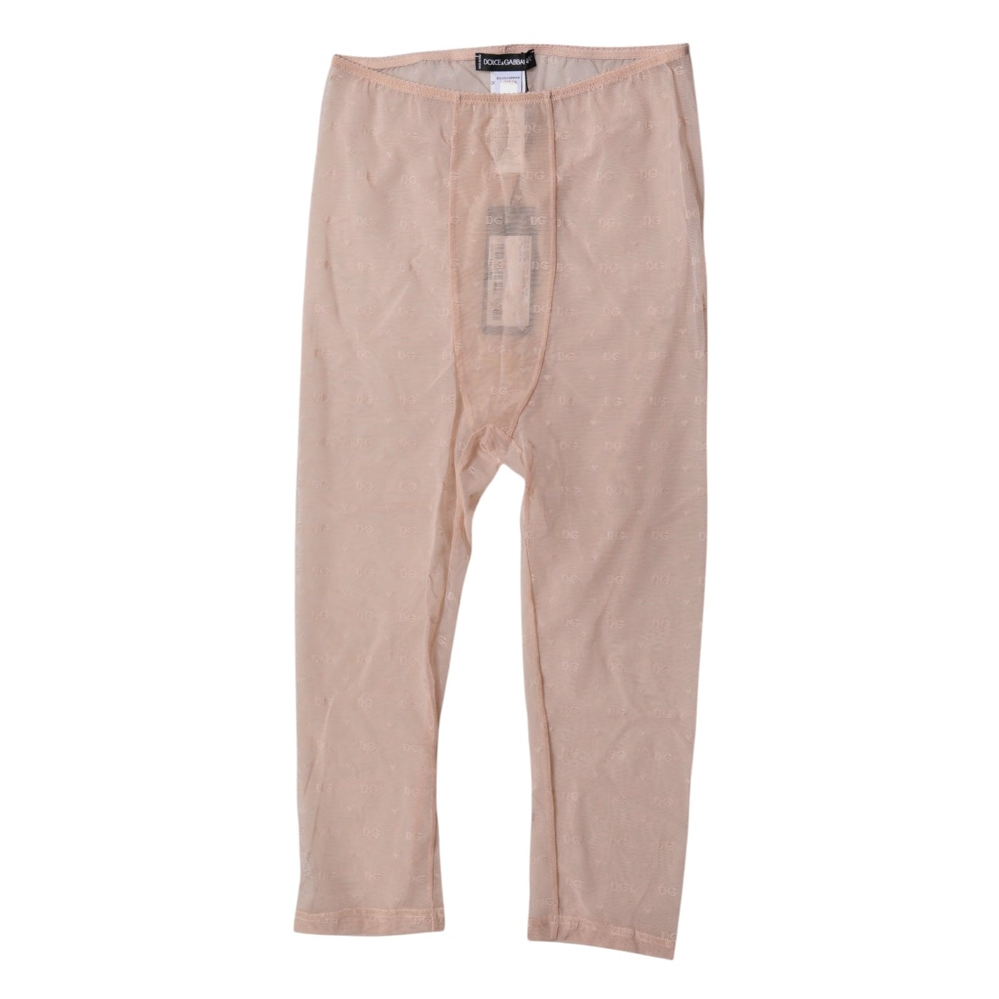 Dolce &amp; Gabbana Beige Logo Spitzenunterwäsche Kurze Strumpfhose Unterwäsche