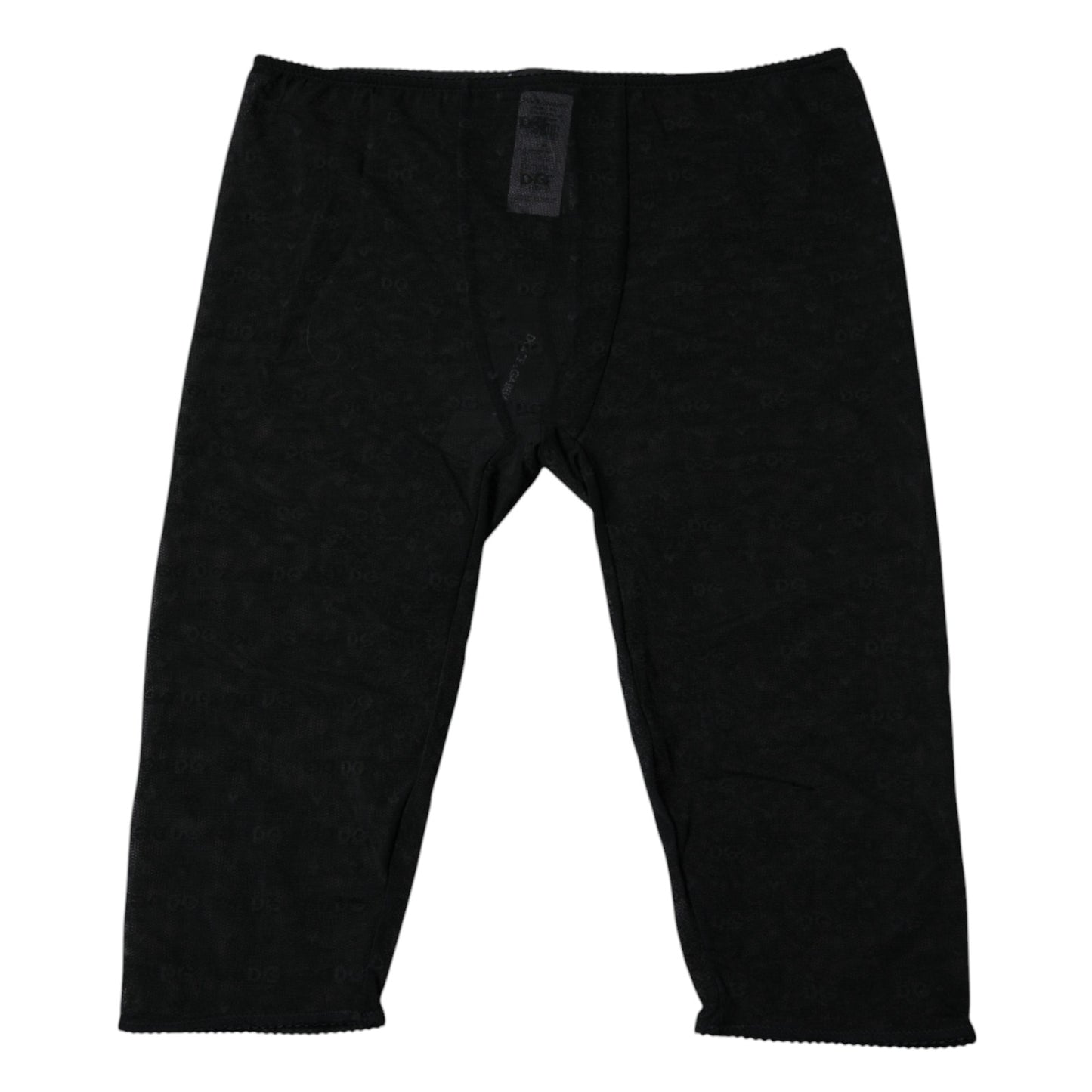 Dolce &amp; Gabbana – Schwarze, kurze Spitzenunterwäsche mit Logo