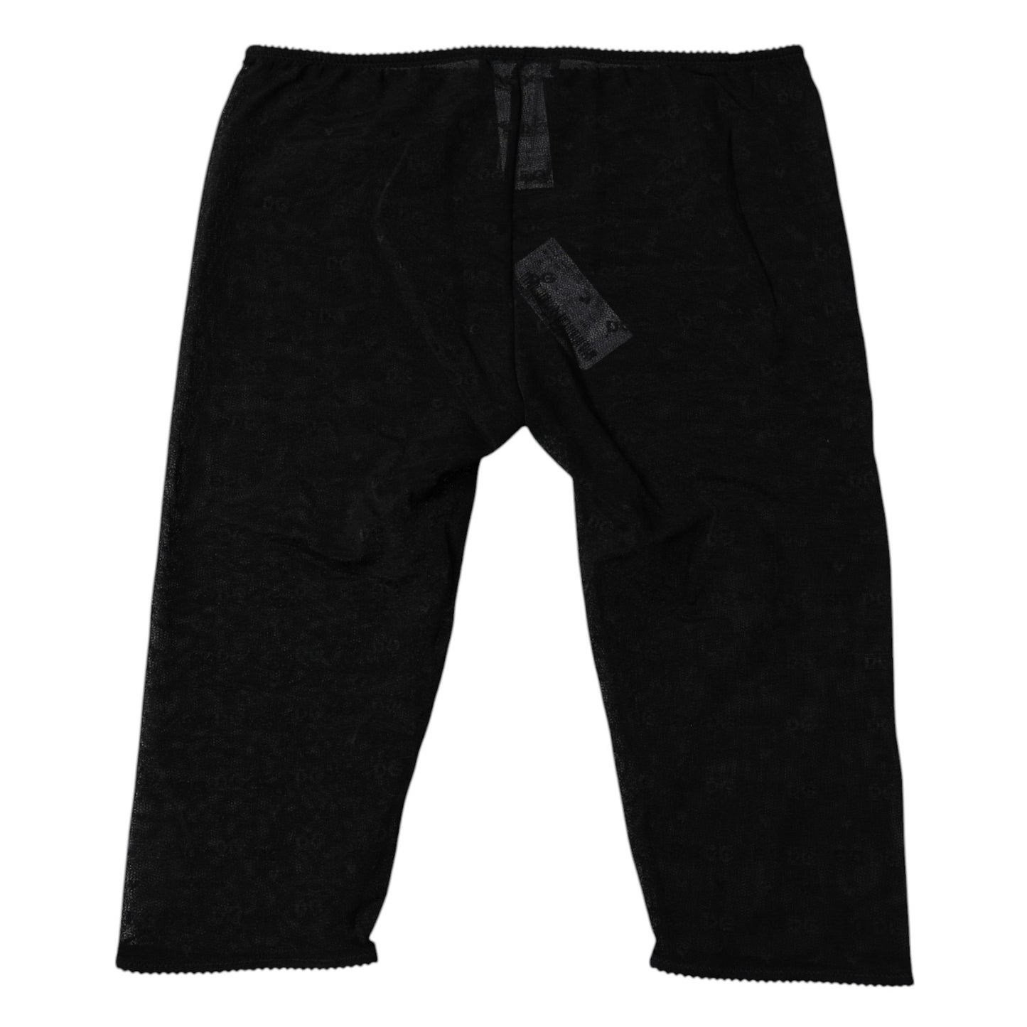 Dolce &amp; Gabbana – Schwarze, kurze Spitzenunterwäsche mit Logo