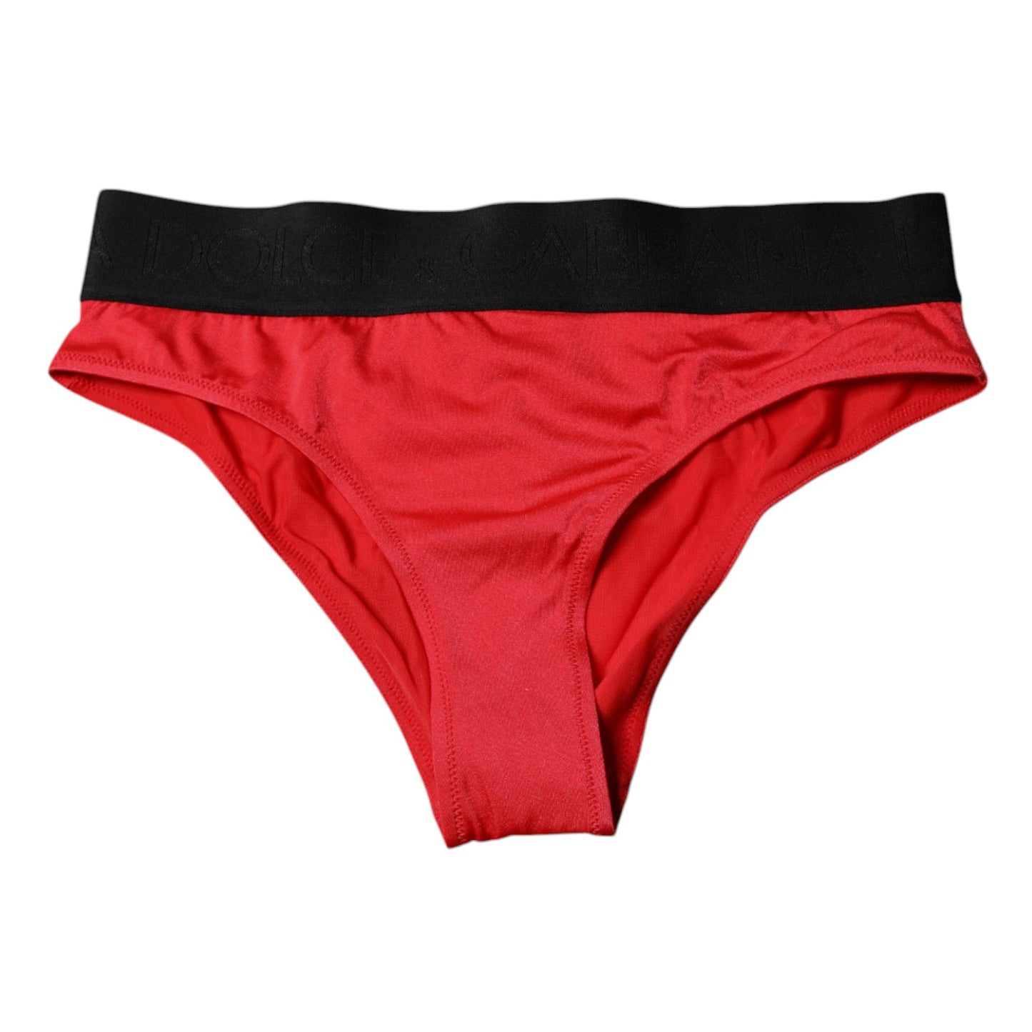 Dolce &amp; Gabbana – Rote Nylon-Stretch-Höschen mit mittlerer Taille