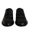 Dolce & Gabbana Black Embroidered Classic Leather Derby Dress Shoes