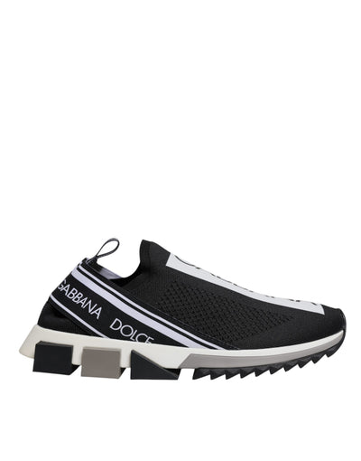 Dolce & Gabbana Black White Slip On Sorrento Sneakers Shoes
