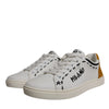 Dolce & Gabbana White Suede Leather Low Top Sneakers Shoes