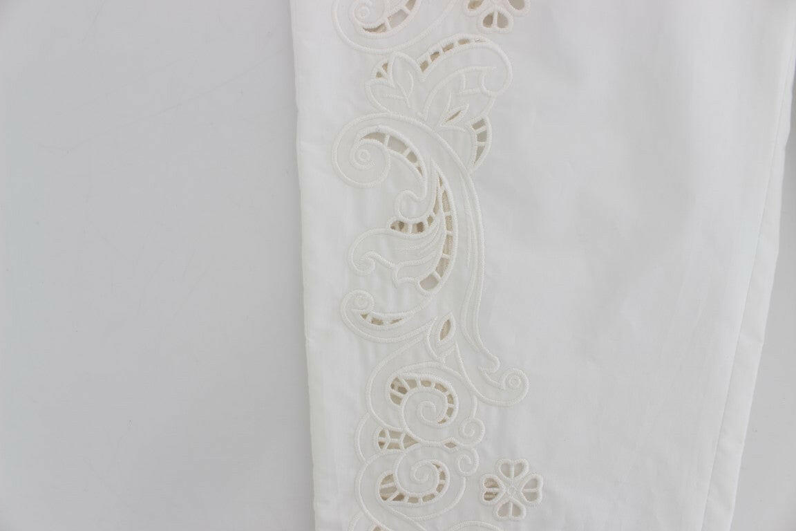 Dolce & Gabbana White Floral Cutout Dress Sicily Pants