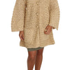 Dolce & Gabbana Beige Cardigan Crochet Knitted Raffia Sweater