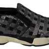 PINKO Silver Black Slip-on Sequence Design Sneakers Shoes