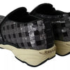 PINKO Silver Black Slip-on Sequence Design Sneakers Shoes