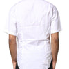 Dolce & Gabbana White Cotton Button Down Casual Men Polo Shirt