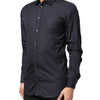 Dolce & Gabbana Dark Blue GOLD Cotton Long Sleeves Dress Shirt