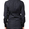 Dolce & Gabbana Dark Blue GOLD Cotton Long Sleeves Dress Shirt