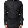 Dolce & Gabbana Black Love Embroidery GOLD Formal Dress Shirt