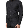 Dolce & Gabbana Black Love Embroidery GOLD Formal Dress Shirt