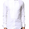 Dolce & Gabbana White GOLD Cotton Poplin Bib Formal Men Dress Shirt
