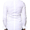 Dolce & Gabbana White GOLD Cotton Poplin Bib Formal Men Dress Shirt