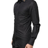 Dolce & Gabbana Black GOLD Cross Embellished Men Dress Shirt