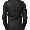Dolce & Gabbana Black GOLD Cross Embellished Men Dress Shirt