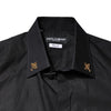 Dolce & Gabbana Black GOLD Cross Embellished Men Dress Shirt