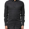 Dolce & Gabbana Black GOLD Patterned Cotton Men Dress Shirt