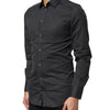 Dolce & Gabbana Black GOLD Patterned Cotton Men Dress Shirt