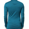 Dolce & Gabbana Blue Cotton Turtleneck Long Sleeves Sweater