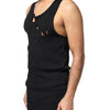 Dolce & Gabbana Black Cotton Rip Style Sleeveless Men Tank T-shirt
