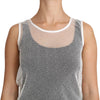 Dolce & Gabbana White Net  Transparent Sleeveless Tank Top