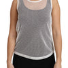 Dolce & Gabbana White Net  Transparent Sleeveless Tank Top