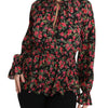 Dolce & Gabbana Black Rose Print Floral Shirt Top Blouse