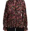 Dolce & Gabbana Black Rose Print Floral Shirt Top Blouse