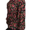Dolce & Gabbana Black Rose Print Floral Shirt Top Blouse