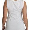 Dolce & Gabbana White Cotton #dgfamily Sleeveless Shirt Tank Top