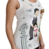 Dolce & Gabbana White Cotton #dgfamily Sleeveless Shirt Tank Top