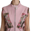 Dolce & Gabbana Pink Zippered Lamb Sleeveless Vest Leather Jacket