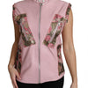 Dolce & Gabbana Pink Zippered Lamb Sleeveless Vest Leather Jacket