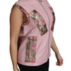 Dolce & Gabbana Pink Zippered Lamb Sleeveless Vest Leather Jacket